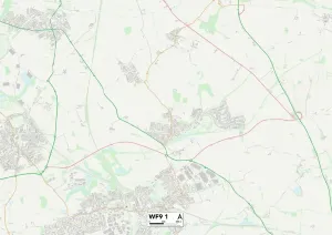 Wakefield WF9 1 Postcode Sector Print Map