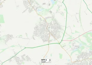 Wakefield WF9 4 Postcode Sector Print Map
