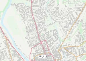 Worcester WR1 1 Postcode Sector Print Map
