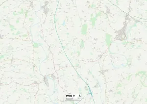 Worcester WR8 9 Postcode Sector Print Map