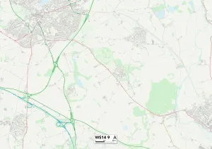 WS14 9 Postcode Sector Map Print