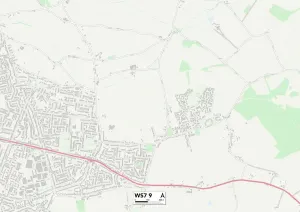 Lichfield WS7 9 Postcode Sector Print Map