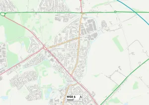 Walsall WS8 6 Postcode Sector Print Map