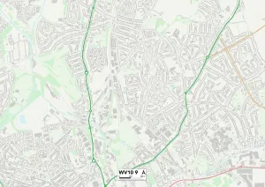 Wolverhampton WV10 9 Postcode Sector Map Print