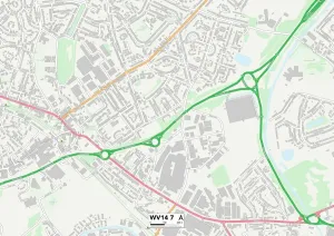 Wolverhampton WV14 7 Print Map Sector