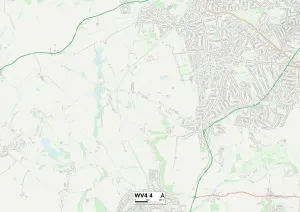 Wolverhampton WV4 4 Print Map Postcode Sector