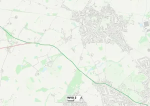 Wolverhampton WV8 2 Postcode Sector Print Map
