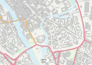 York YO1 9 Print Map Postcode Sector