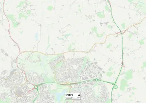 Prints of Postcode Sector Map of Redditch B98 9 Heath Robinson Prints: Redditch B98 9 Print Map Postcode Sector