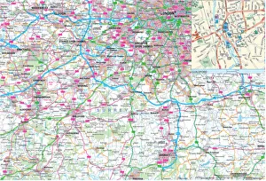 A4 Print of Surrey County Road Map