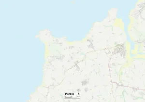 PL28 8 Print Map of Cornwall