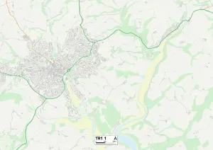 Cornwall TR1 1 Print Map