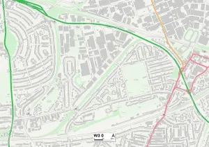 Ealing W3 0 Print Map Postcode Sector