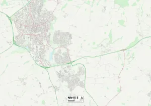 NN - Northampton Prints: Kettering NN15 5 Postcode Sector Print Map