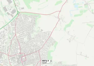 Kettering NN16 9 Postcode Sector Print Map