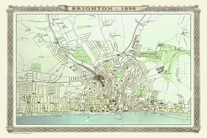 Wales Prints: 1898 Brighton Seaside Town Print