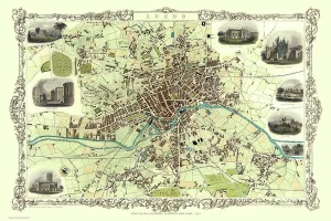 Prints of This map of Leeds in West Yorkshire by John Tallis 1851 features the districts of Woodhouse Carr, Great Woodhouse, Little London, New Town, Little Woodhouse, New Wortley, Holbeck, and Hunslet West Yorkshire Prints: Old Map of Leeds 1851 Print