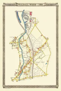 Prints of PL38 Map Prints: 1884 Walsall Wood Village Map Print