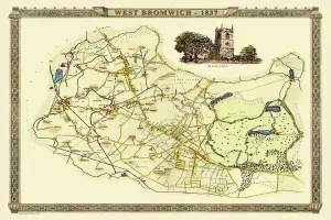 Prints of PL021 Map Prints: West Bromwich 1837 Print