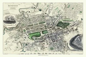 Edinburgh Prints: Edinburgh Old Map Print 1834