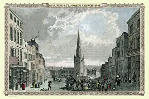 Old views vistas/19th 18th century uk city views portfolio/bull ring st martins church birmingham 1840 Old views vistas/19th 18th century uk city views portfolio/bull ring st martins church birmingham 1840