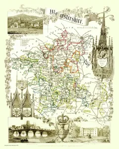Prints of This is a fine decorative reproduction County Map of Worcestershire from the First Edition series of Thomas Moule Maps, originally Published in 1836 Worcestershire Prints: Worcestershire County Map Print 1836 by Thomas Moule