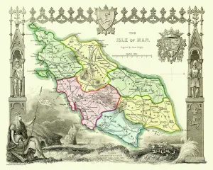 Prints of This is a fine decorative reproduction Map of The Isle of Man from the First Edition series of Thomas Moule Maps, originally Published in 1836 Isle Of Man Prints: Decorative Print of 1836 Isle of Man Map