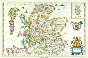Scotland Prints: Print of Old Map of Scotland 1635 by Willem & Johan Blaeu