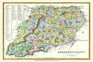 Old County Map of Aberdeen and Banff Scotland 1847 by A&C Black Old County Map of Aberdeen and Banff Scotland 1847 by A&C Black