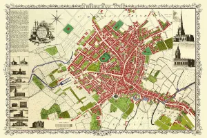Old Map of Birmingham Surveyed in 1750 by Thomas Hanson Old Map of Birmingham Surveyed in 1750 by Thomas Hanson