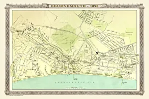 Old Map of Bournemouth 1898 from the Royal Atlas by Bartholomew Old Map of Bournemouth 1898 from the Royal Atlas by Bartholomew