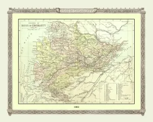 Old Map of the Counties of Ross and Cromarty from the Philips Handy Atlas of 1882 Old Map of the Counties of Ross and Cromarty from the Philips Handy Atlas of 1882