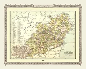Old Map of the County of Aberdeen from the Philips Handy Atlas of 1882 Old Map of the County of Aberdeen from the Philips Handy Atlas of 1882