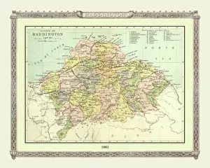 Old Map of the County of Haddington from the Philips Handy Atlas of 1882 Old Map of the County of Haddington from the Philips Handy Atlas of 1882