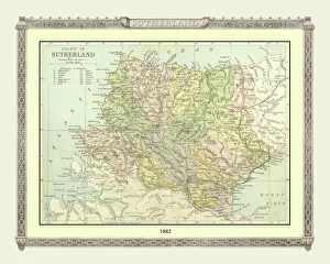 Old Map of the County of Sutherland from the Philips Handy Atlas of 1882 Old Map of the County of Sutherland from the Philips Handy Atlas of 1882