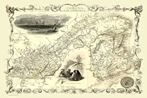 Old Map of East Canada and New Brunswick 1851 by John Tallis Old Map of East Canada and New Brunswick 1851 by John Tallis