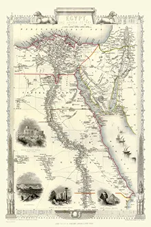 Old Map of Egypt and Arabia Petraea 1851 by John Tallis Old Map of Egypt and Arabia Petraea 1851 by John Tallis