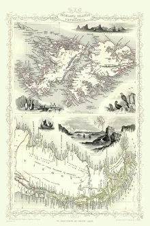 Old Map of Falkland Islands and Patagonia 1851 by John Tallis Old Map of Falkland Islands and Patagonia 1851 by John Tallis