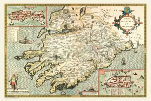 Old Map of The Province of Munster, Ireland 1611 by John Speed Old Map of The Province of Munster, Ireland 1611 by John Speed