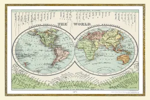 Old Map of the World 1871 Old Map of the World 1871