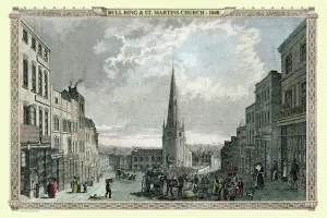 Prints of VC010002 Birmingham Prints: Birmingham Bull Ring Print 1840