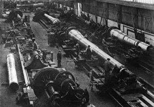 15 Naval guns having the rifling milled into the barrels at The Royal Ordnance Works 15 Naval guns having the rifling milled into the barrels at The Royal Ordnance Works