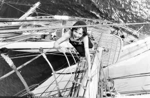 15 year old Belinda Pickard climbs the foremast rigging as the sail training ship 15 year old Belinda Pickard climbs the foremast rigging as the sail training ship