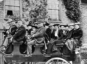 1895 Day Trippers sitting on Horse Drawn Carriage, Birmingham 1895 Day Trippers sitting on Horse Drawn Carriage, Birmingham