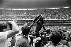 Images Dated 21st June 1970: 1970 World Cup Final at the Azteca Stadium in Mexico. Brazil