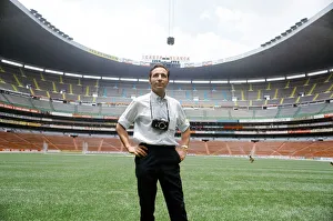 1970 World Cup tournament in Mexico. Mirror photographer Monte Fresco in the Azteca 1970 World Cup tournament in Mexico. Mirror photographer Monte Fresco in the Azteca