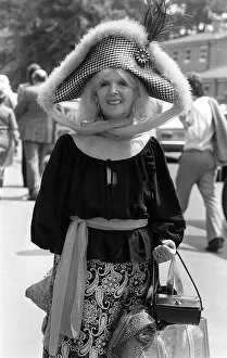 Images Dated 1st June 1978: 1978 Clothing Ascot Fashion june 1978 Gertude Shilling wearing napoleon style hat
