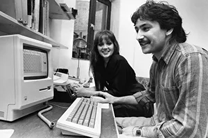 1980s Computing. Computer textile designers Yvonne Robertson an d Nairish Nash with their 1980s Computing. Computer textile designers Yvonne Robertson an d Nairish Nash with their