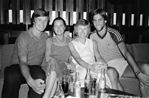 Images Dated 1st July 1982: 1982 World Cup Finals in Spain. Northern Ireland players enjoy a drink with their