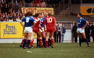 Aberdeen versus Rangers Premier Players argue as Graeme Souness is sent off May 1987 Aberdeen versus Rangers Premier Players argue as Graeme Souness is sent off May 1987